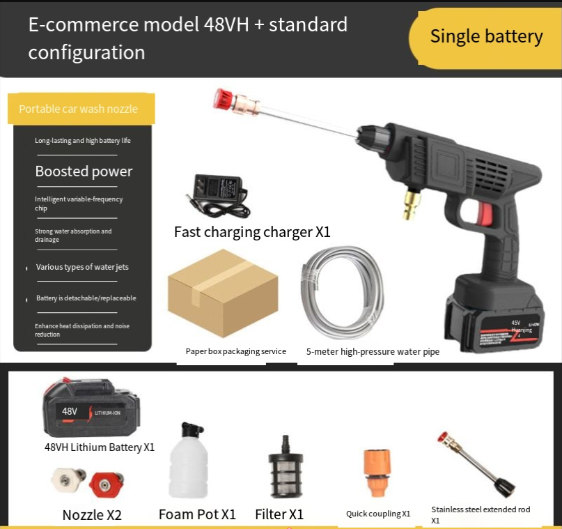 High-Pressure Portable Wireless Car Wash Gun
