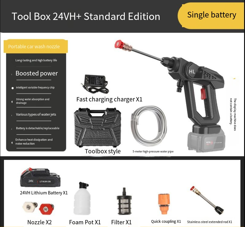 High-Pressure Portable Wireless Car Wash Gun
