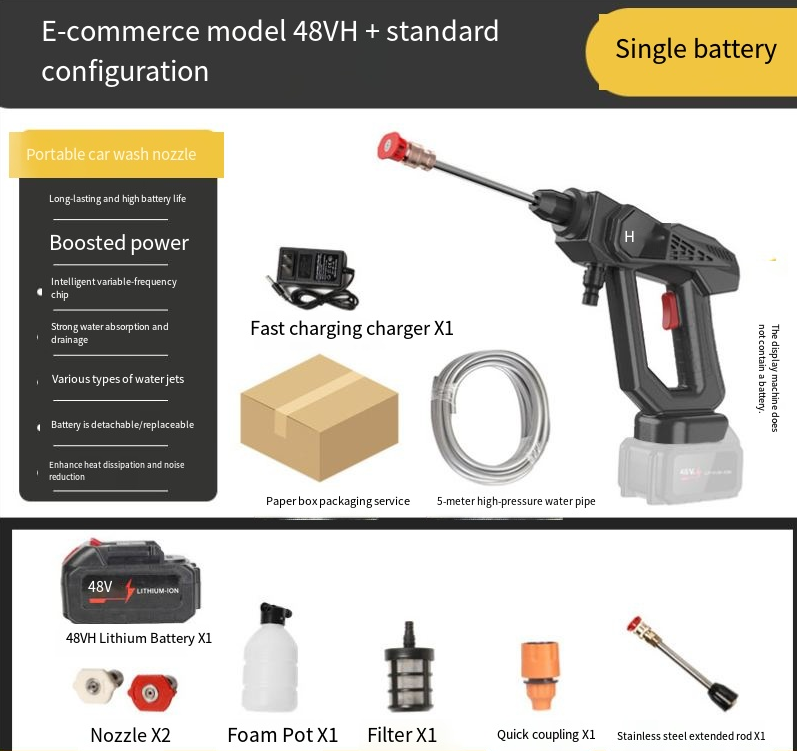 High-Pressure Portable Wireless Car Wash Gun