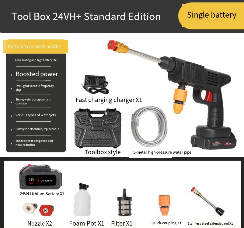 High-Pressure Portable Wireless Car Wash Gun